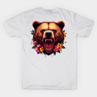 Bloodthirsty bear very angry, he will attack! T-Shirt